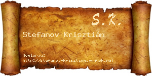 Stefanov Krisztián névjegykártya
