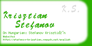 krisztian stefanov business card